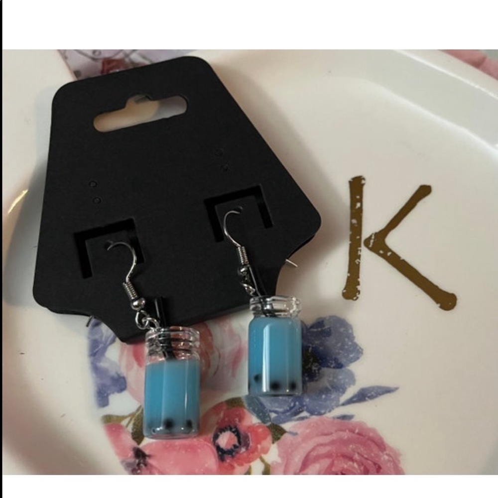 Blue Boba Tea Earrings 🧋